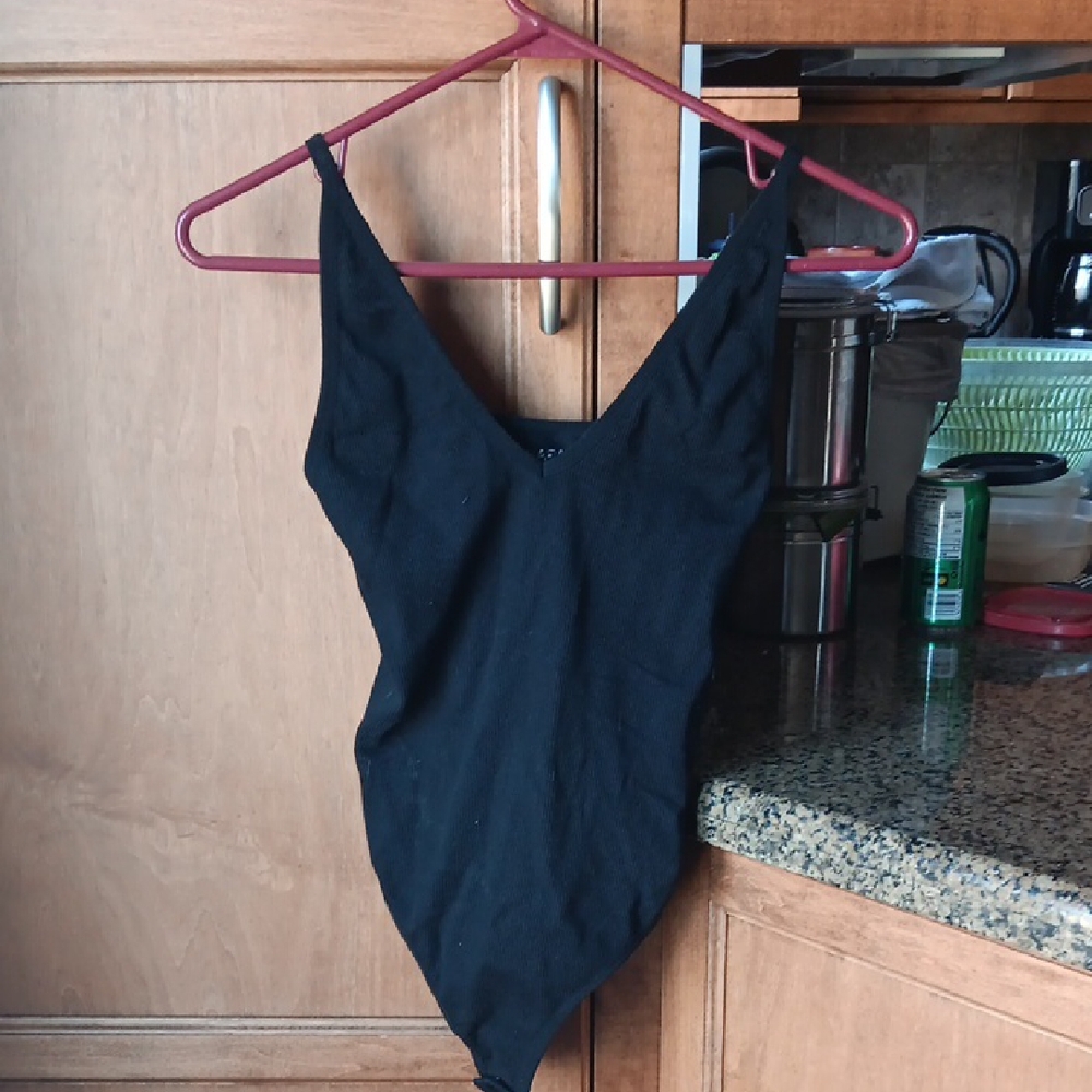 Garage Black Sleeveless Bodysuit
